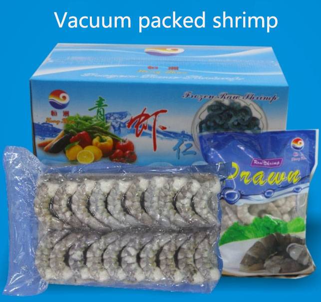 Vacuum packed shrimp